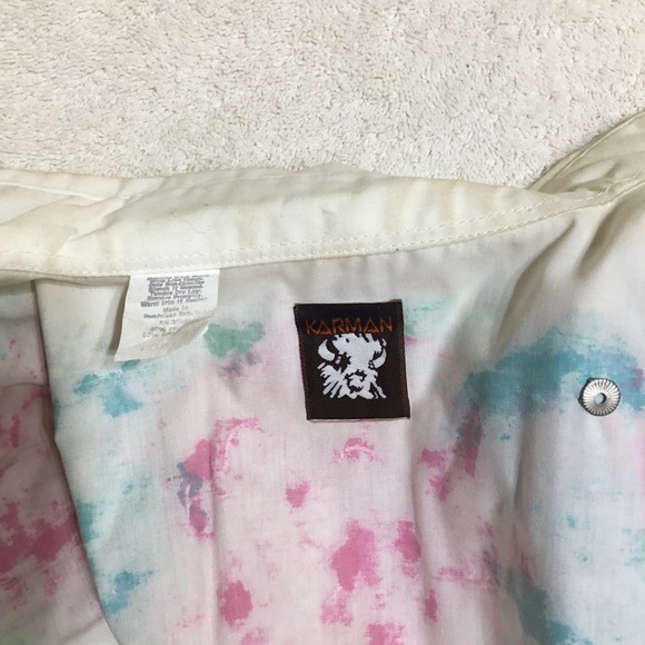 Karman GET YOUR COWGIRL ON button down shirt, no size tag, stone & sparkle - Picture 4 of 8